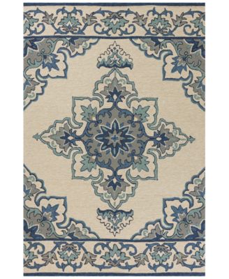 Kas - Harbor Serafina 4238 Ivory/Blue 7'6" x 9'6" Indoor/Outdoor Area Rug