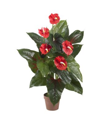 Nearly Natural - 3' Anthurium Silk Plant - Real Touch