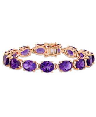 Macy's - Amethyst (36 ct. t.w.) Tennis Bracelet in 18k Rose Gold over Sterling Silver