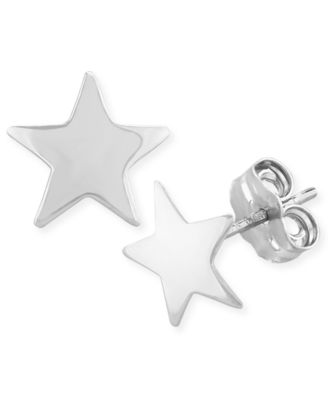 Macy's - Flat Star Stud Earrings Set in 14k White Or Yellow Gold