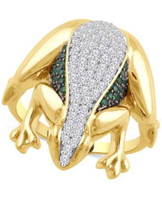Macy's - Diamond Frog Statement Ring (1/2 ct. t.w.) in Gold over Sterling Silver