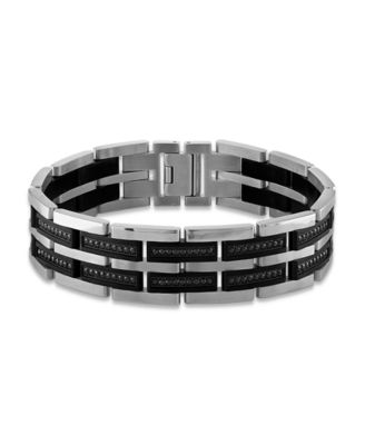 Macy's - Men's 1 Carat Black Diamond 8 1/2" Bracelet in Stainless Steel and Black Ion Plating