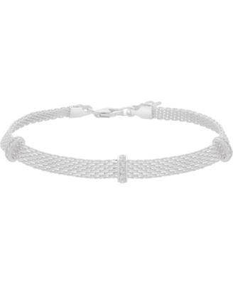 Macy's - Cubic Zirconia Mesh Link Bracelet in Sterling Silver