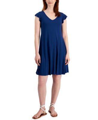 Style & Co - Women's Flutter-Sleeve Flip-Flop Dress