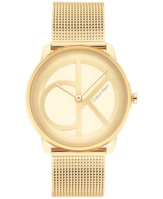 Calvin Klein - Women's Iconic Gold-Tone Mesh Bracelet Watch 35mm