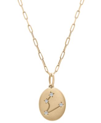 Wrapped - Diamond Pisces Constellation 18" Pendant Necklace (1/20 ct. tw) in 10k Yellow Gold