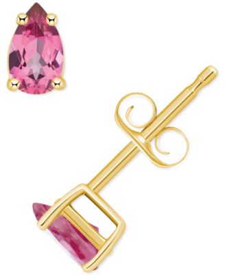 Macy's - Pink Topaz Pear Stud Earrings (1/2 ct. t.w.) in 14k Gold