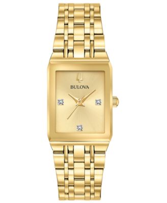 Bulova - Women's Futuro Diamond-Accent Gold-Tone Stainless Steel Bracelet Watch 20.5x31.5mm