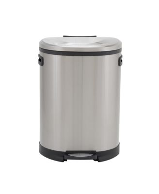 Household Essentials - Stainless Steel 50L Aspen Oval Step Trash Can