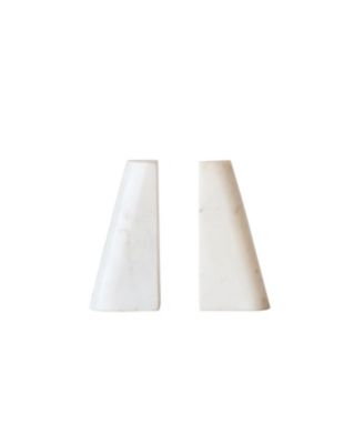 Bloomingville - White Marble Bookends (Set of 2 Pieces)