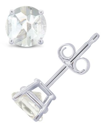 Macy's - White Topaz (1-1/8 ct. t.w.) Stud Earrings in 14K Gold