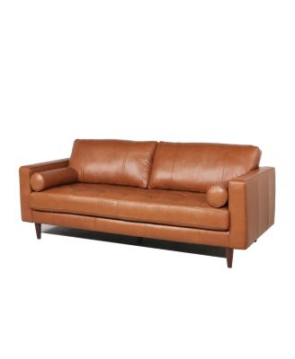 Nice Link - Maebelle Leather Sofa with Tufted Seat And Back
