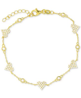 Macy's - Cubic Zirconia Heart Cluster Chain Bracelet