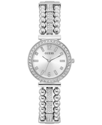 GUESS - Women's Crystal Beaded Stainless Steel Bracelet Watch 30mm