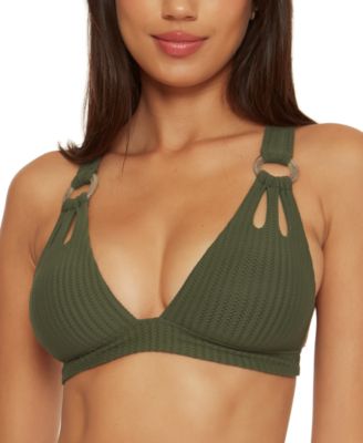 Becca - Women's Line In The Sand Cutout Textured Bikini Top