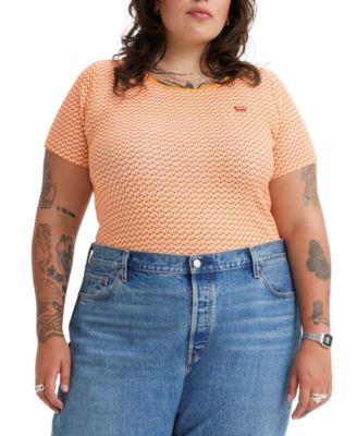 Levi's - Trendy Plus Size Printed Rib-Knit Logo T-Shirt