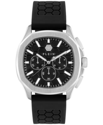 Philipp Plein - Men's Chronograph Spectre Black Silicone Strap Watch 44mm
