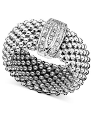 Macy's - Sterling Silver Ring, Diamond Mesh (1/8 ct. t.w.)