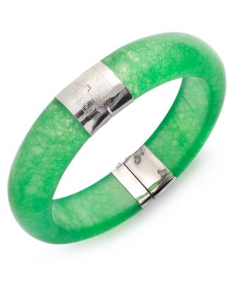 Macy's - Sterling Silver Bracelet, Jade Bangle