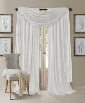 Elrene - Athena Rod Pocket Pair of Curtain Panels with Scarf Valance, Set of 3