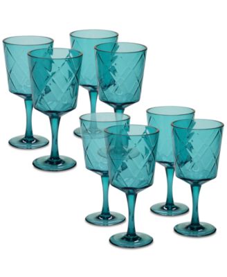 Certified International - Teal Diamond Acrylic 8-Pc. All-Purpose Goblet Set