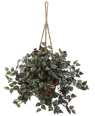 Nearly Natural - Wandering Jew Artificial Plant Hanging Basket