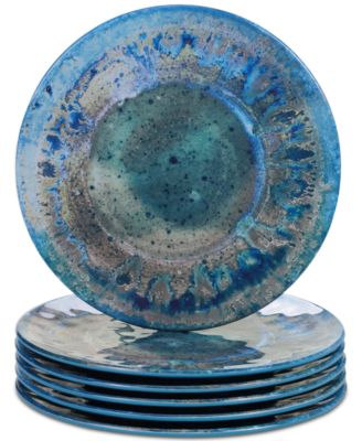 Certified International - Radiance Teal Salad Plates, Set of 6