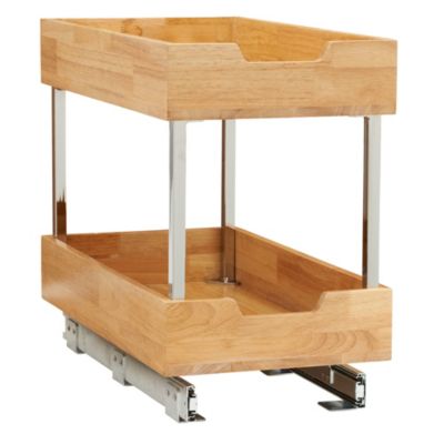 Household Essentials - Glidez Wood 11.5" 2-Tier Sliding Cabinet Organizer