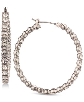 Givenchy - Silver-Tone Inside-Out Crystal Hoop Earrings