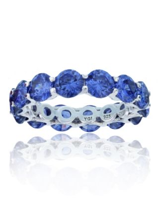 Macy's - Dark Purple Cubic Zirconia Eternity Band in Rhodium Plated Sterling Silver