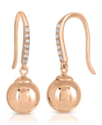 Macy's - Brilliant Bubbles Diamond (1/10 ct. t.w.) Line Drop Earring Designed in Sterling Silver, 14k Yellow Gold over Sterling Silver or 14k Rose Gold over Sterling Silver