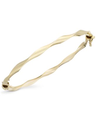 Macy's - 10k Gold Bracelet, Twist Hinge Bangle