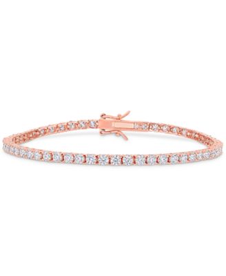 Macy's - Lab-Created Moissanite Tennis Bracelet (5-1/10 ct. t.w) in 18k Gold-Plated Sterling Silver