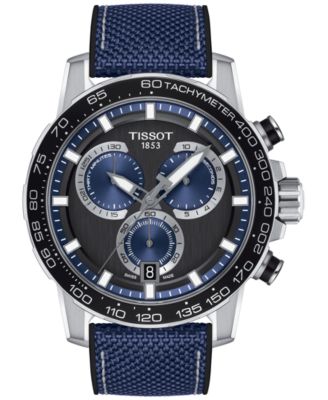 Tissot - Men's Swiss Chronograph Supersport Blue Textile Strap Watch 40mm