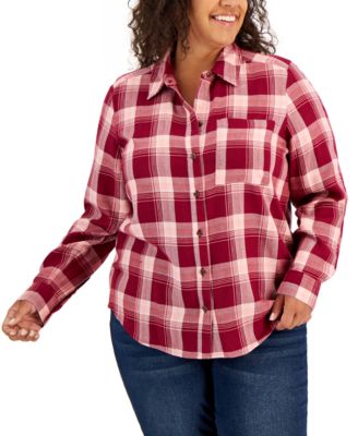 Style & Co - Plus Size Plaid Perfect Shirt, Created for Macy's