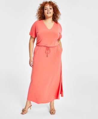 I.N.C. International Concepts - Plus Size V-Neck Dolman-Sleeve Maxi Dress