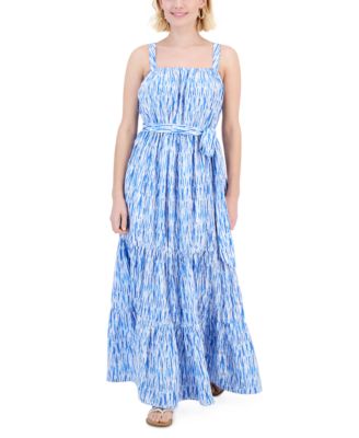 I.N.C. International Concepts - Petite Tiered Tie-Belt Dress