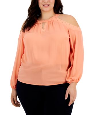 I.N.C. International Concepts - Plus Size Cold-Shoulder Top