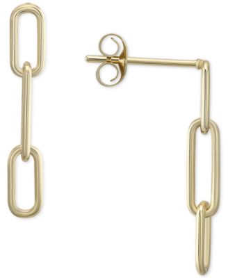 Macy's - Oval Triple Link Chain Drop Earrings in 10k Gold