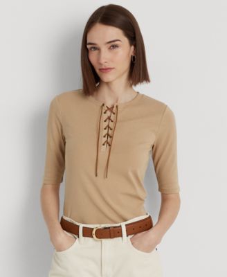 Lauren Ralph Lauren - Petite Stretch Cotton-Blend Short Sleeve T-Shirt