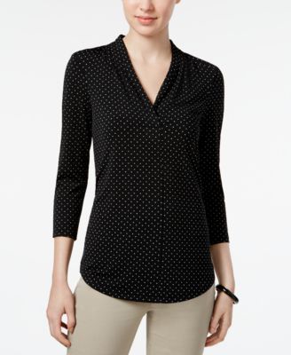 Charter Club - 3/4-Sleeve V-Neck Top, Only at Macy's