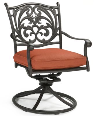 Bernhardt - Set of 4 Chateau Cast Aluminum Outdoor Dining Swivel Rockers, Created for Macy's