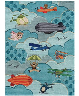 Momeni - Area Rug, Lil Mo "Whimsy" LMJ10 Sky 4' 0" x 6' 0"
