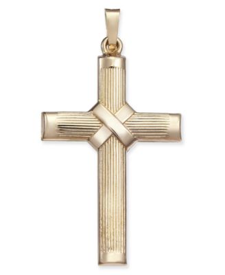 Macy's - Ridged Cross Pendant in 14k Gold