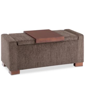 Simpli Home - Lymin Storage Ottoman, Quick Ship