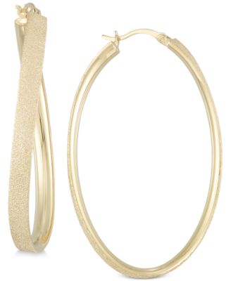 Simone I. Smith - Satin-Finished Hoop Earrings in 18k Gold over Sterling Silver