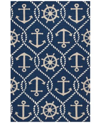Kas - Harbor Marina 4220 Navy 7'6" x 9'6" Indoor/Outdoor Area Rug