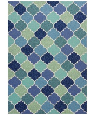 Kas - Harbor Stella 4231 Blue 7'6" x 9'6" Indoor/Outdoor Area Rug