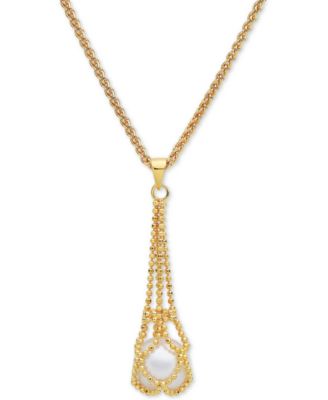 EFFY Collection - Cultured Freshwater Pearl 18" Pendant Necklace (11-1/2mm) in 18k Gold-Plate Over Sterling Silver