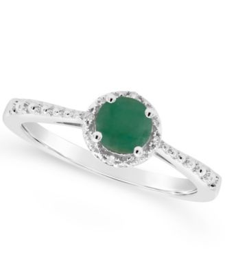 Macy's - Gemstone and Diamond Accent Ring in Sterling Silver